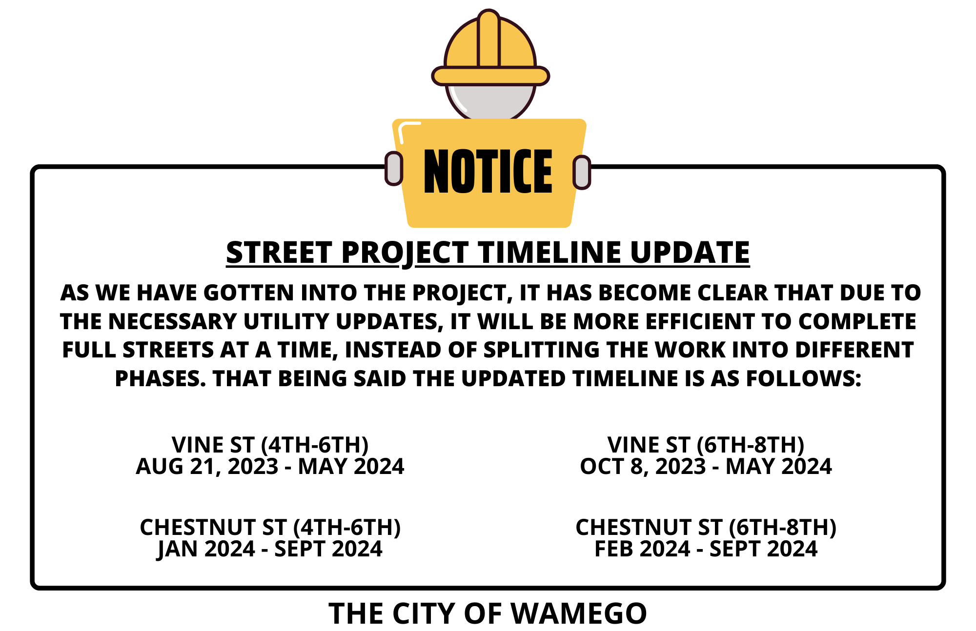 Street Project Update 9/18/2023 - News Image